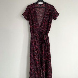 All Saints Seeta Rosey wrap dress